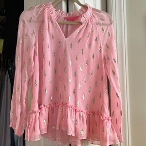 Lilly pink and gold blouse
